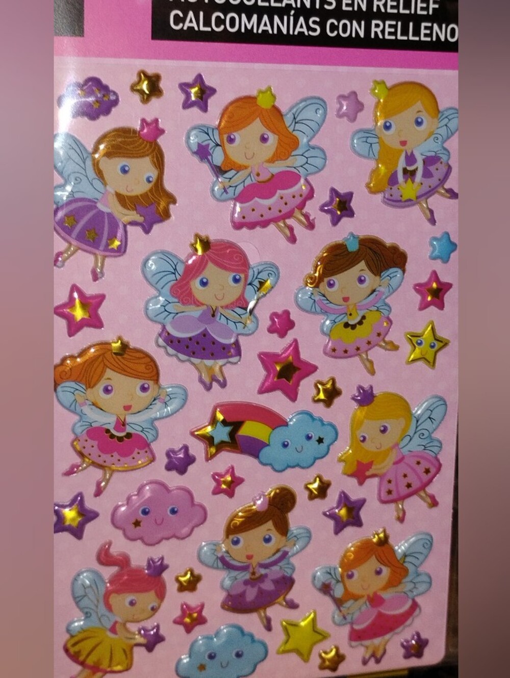 Pink Fairy 3D Puffer Sticker Sheet for Kids
